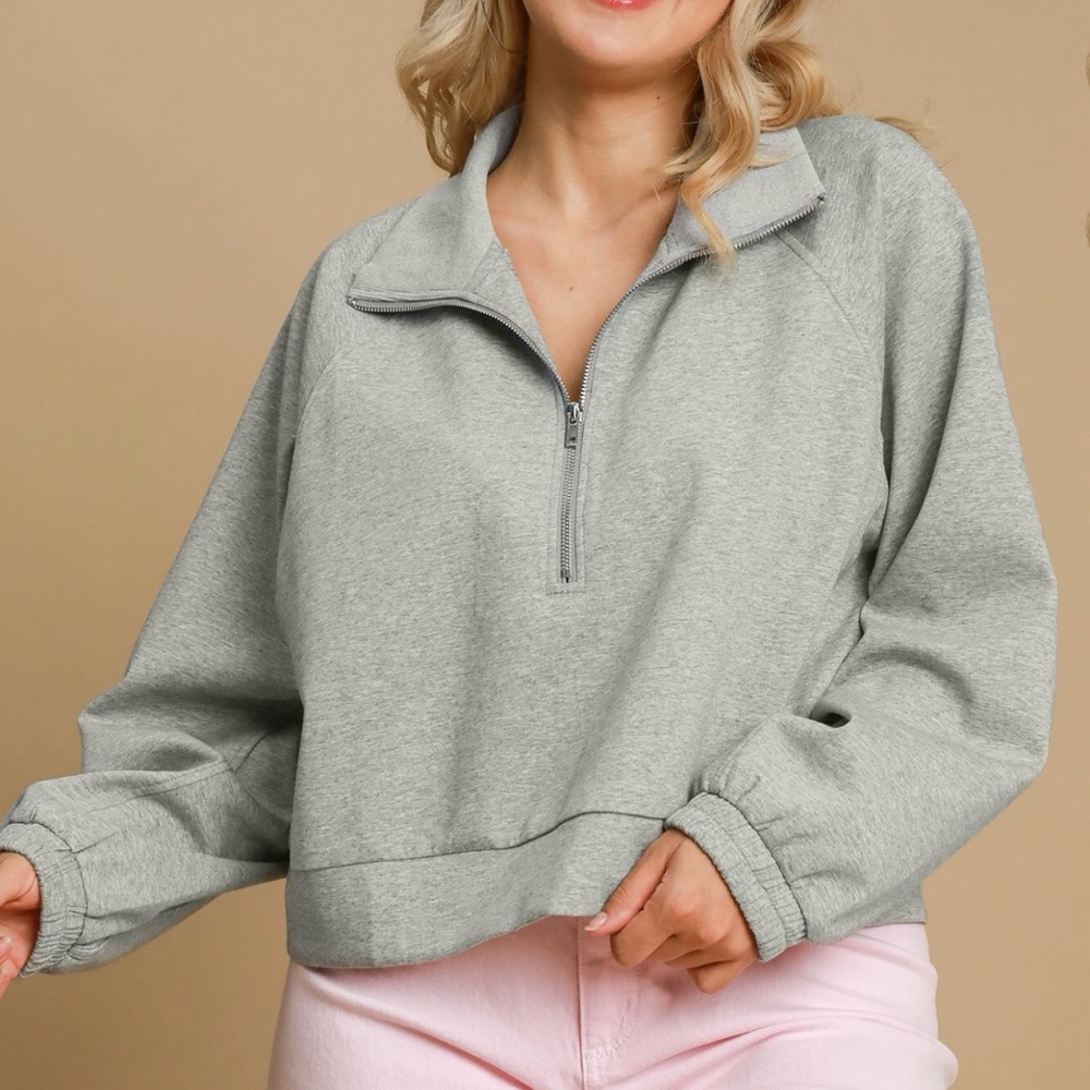 UMGEE #56 - NWT Gray Women's Quarter-Zip Pullover (bin S4) Plus